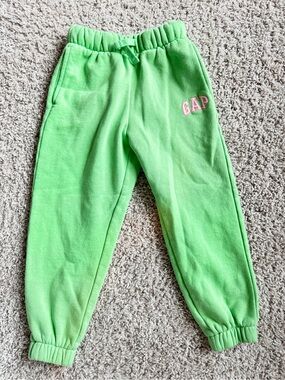 GAP Bright Lime Green Fleece Joggers